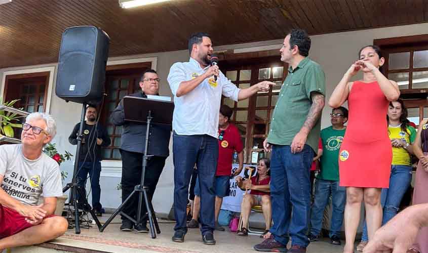 Samuel Costa destaca papel de Glauber Braga na defesa da classe trabalhadora durante ato em Porto Velho