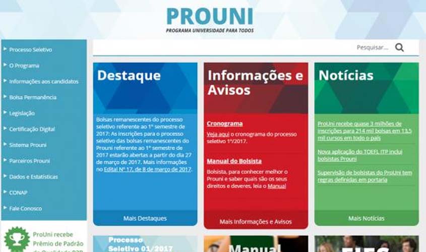 ProUni abre inscrições amanhã; estudantes podem consultar vagas