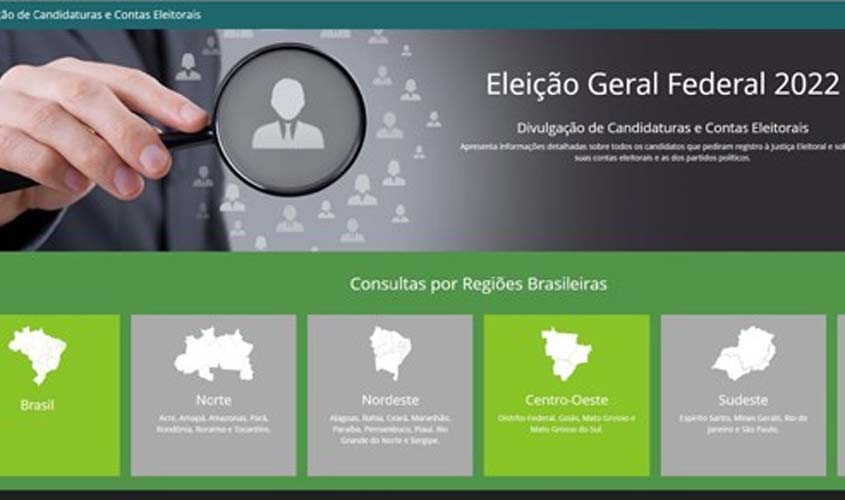 Sistema de divulgação de candidaturas das Eleições 2022 já está disponível