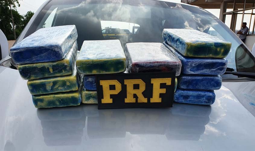 No distrito de Mutum-Paraná em Porto Velho/RO, PRF apreende 15,2 Kg de cocaína e prende duas pessoas