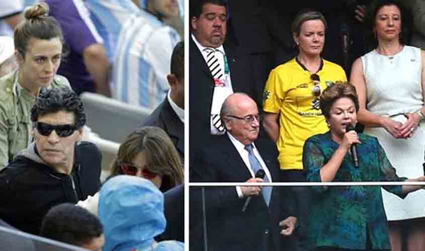 Maradona ficou perplexo com vaias a Dilma na Copa de 2014: ‘Absurdo, absurdo!’