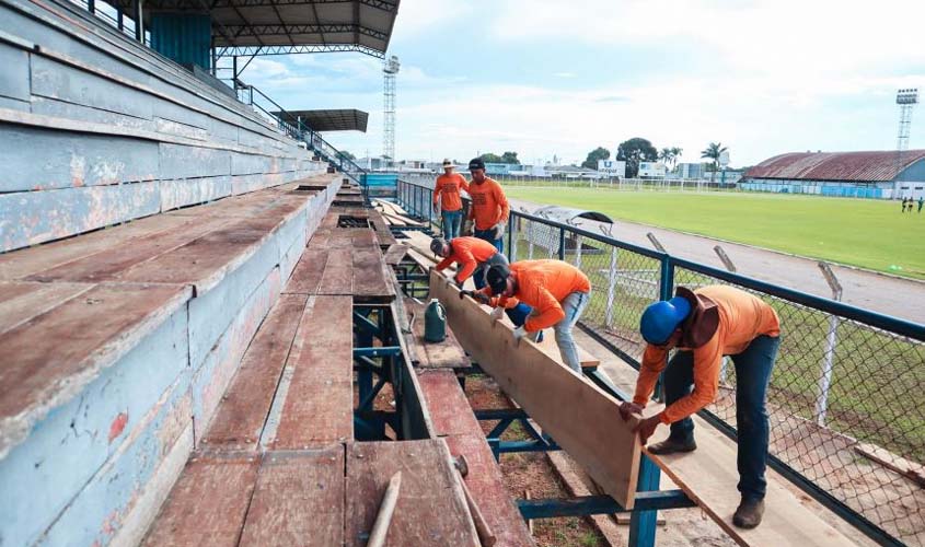 Secretaria de Esportes reforma estádio Portal da Amazônia para a estreia do Campeonato Rondoniense