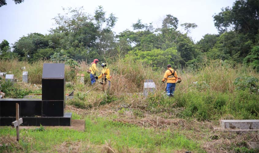 Cemitérios recebem mutirão de limpeza e cuidado em PVH