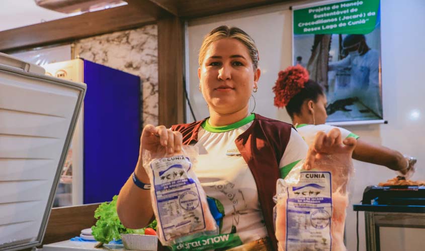 Carne de jacaré produzida a partir de incentivo da Prefeitura de Porto Velho é destaque na RRShow 2023