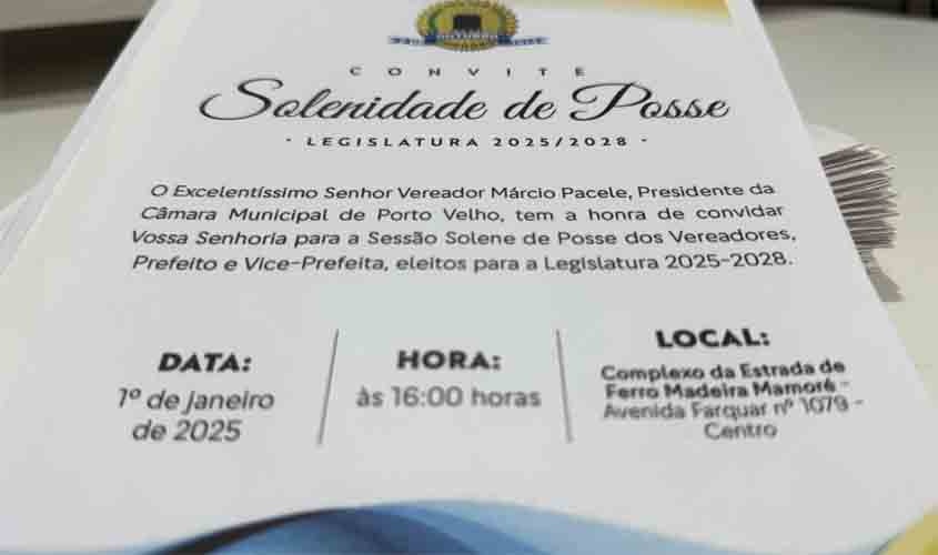 Posse dos 23 vereadores de Porto Velho e eleições para as mesas diretoras será no complexo da EFMM