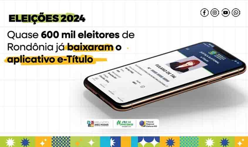 e-Título: mais de 580 mil eleitores rondonienses já baixaram o aplicativo da Justiça Eleitoral