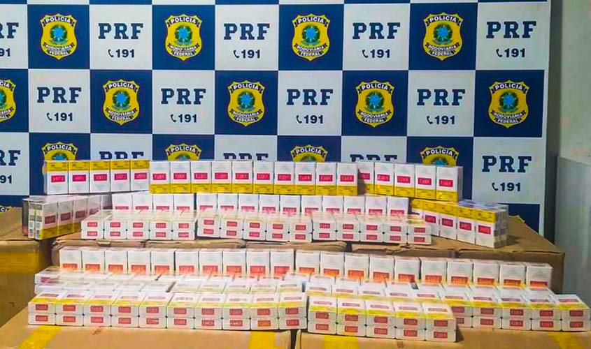 Em Ji-Paraná/RO, PRF realiza apreensão de 150 mil unidades de cigarro com nota fiscal vencida