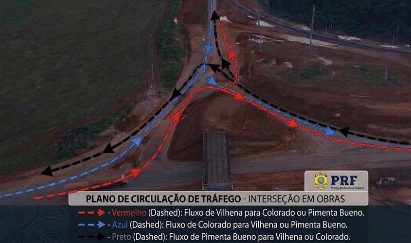 Alteração de tráfego na BR-364 em Vilhena/RO