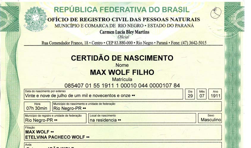 Cartórios de Registro Civil de Rondônia podem emitir certidões de outros estados