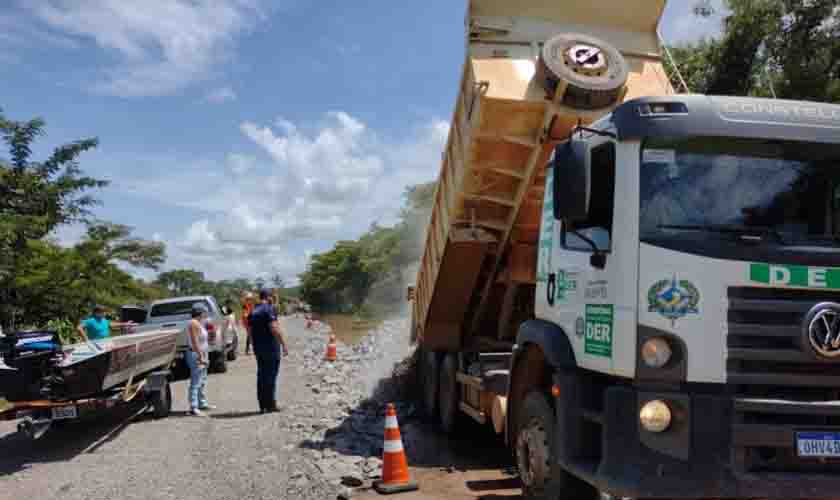 Ação do Dnit para elevação da BR-364 próximo a Ariquemes é reforçada com apoio do Governo de Rondônia