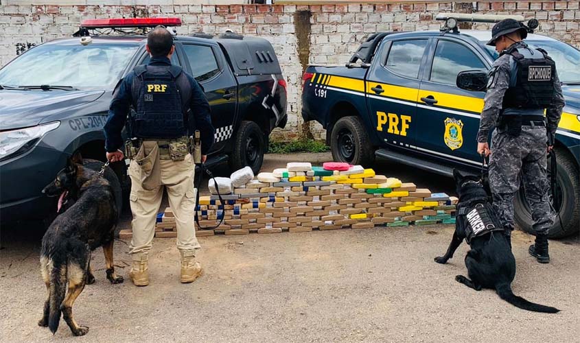 BPCHOQUE DA PMRO E PRF APREENDEM MAIS DE 100KGS DE DROGAS