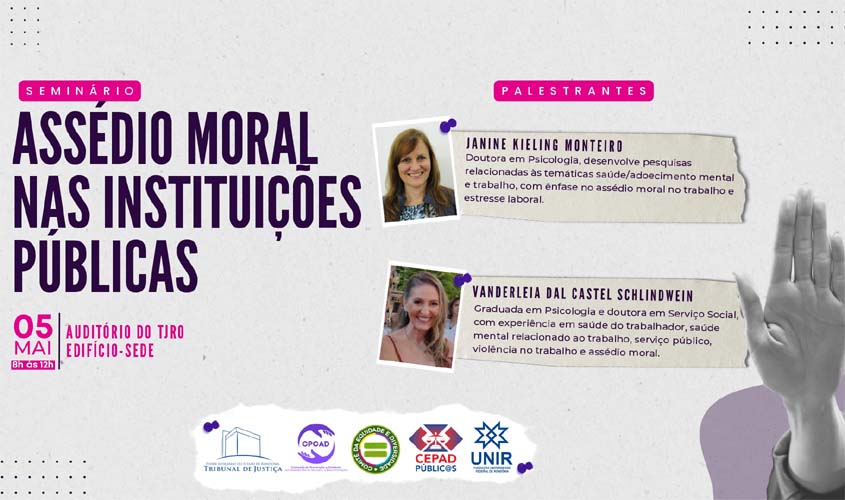 Assédio moral nas instituições públicas será debatido em seminário