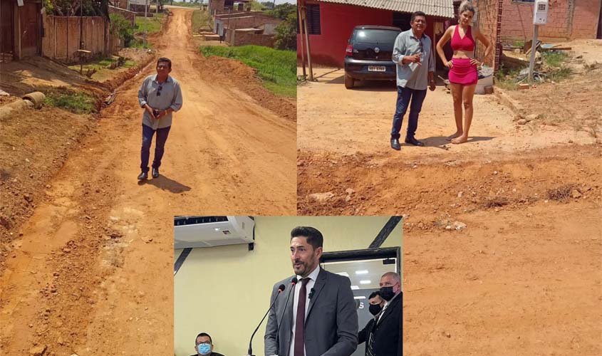 Moradores do bairro Nova Esperança comemoram a recuperação da rua do Linhão após ação do vereador Márcio Pacele