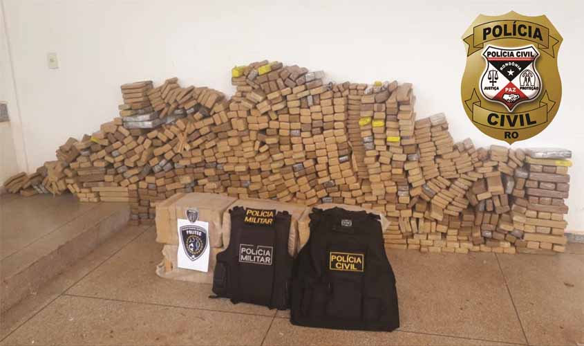 Polícia civil e Polícia militar apreendem 745 kg de droga em operação no interior