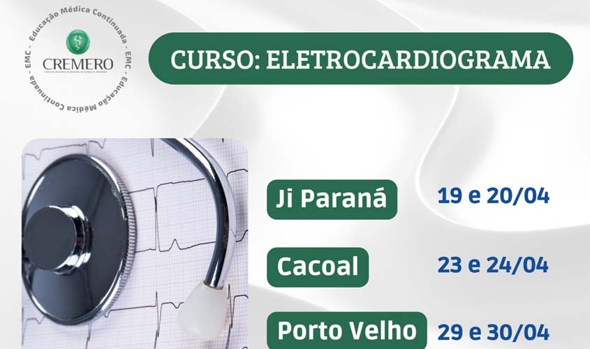 Cremero abre inscrições para curso de Eletrocardiograma (ECG)