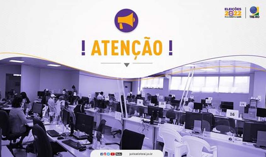 Cartórios Eleitorais de Rondônia realizarão atendimento neste sábado (30)
