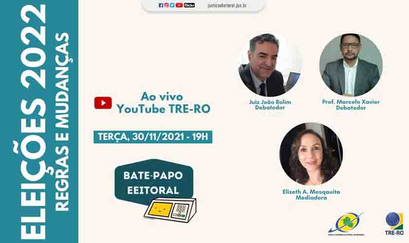 EJE-RO realizará bate-papo virtual “Eleições 2022 – Regras e Mudanças”