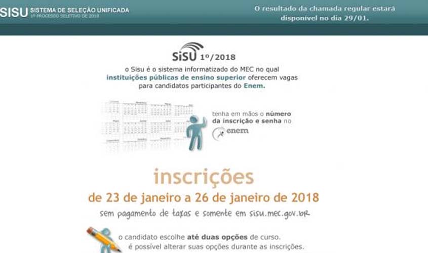 Matrículas para aprovados na primeira chamada do Sisu começam hoje