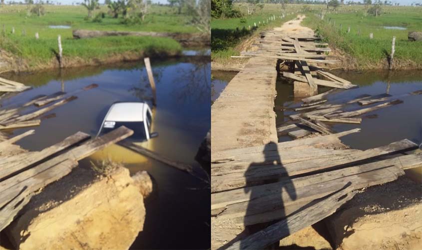 Ponte onde caiu carro de família precisa de recuperação urgente, pede Delegado Lucas