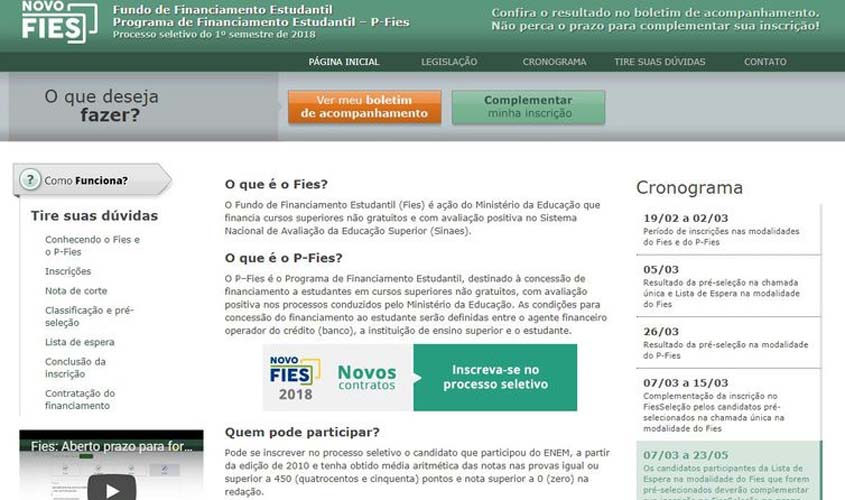 Pré-selecionados do Fies têm até sexta-feira para completar inscrição