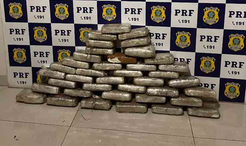 PRF apreende mais de 40 kg de maconha em Presidente Médici/RO