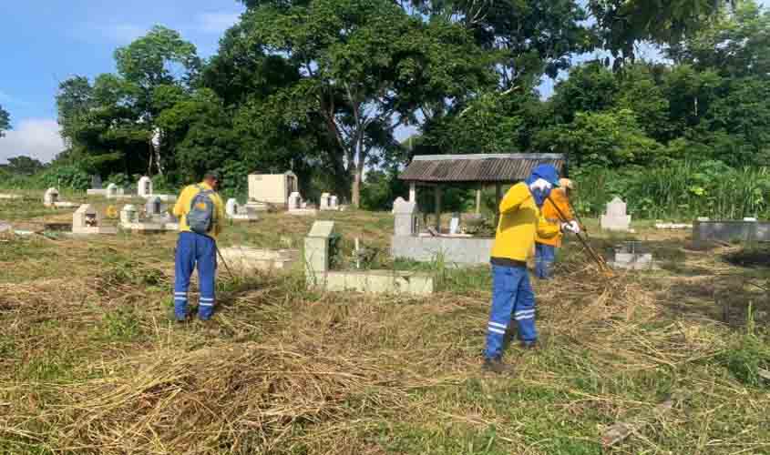 Cemitérios públicos recebem mutirão de limpeza para receber visitantes no próximo sábado (2)