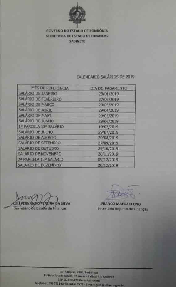 Previdência - Calendário anual de pagamento dos segurados do Iperon é  divulgado - Governo do Estado de Rondônia - Governo do Estado de Rondônia