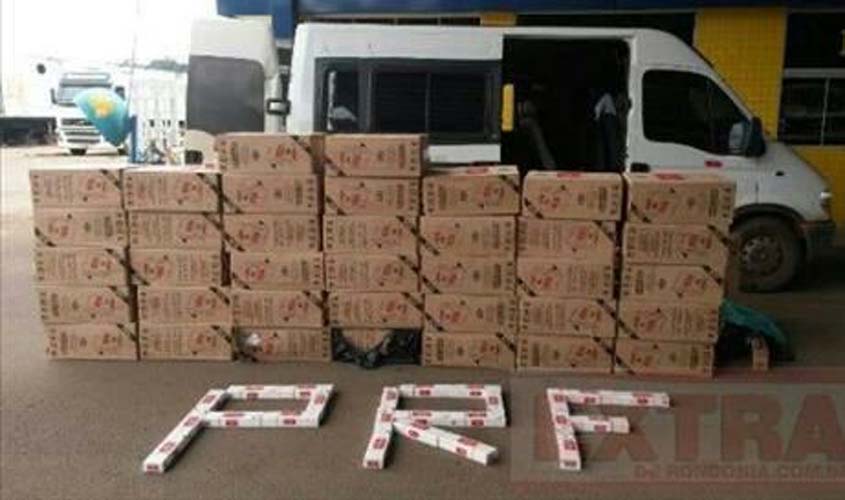 PRF de Vilhena apreende 2 mil pacotes de cigarro contrabandeados