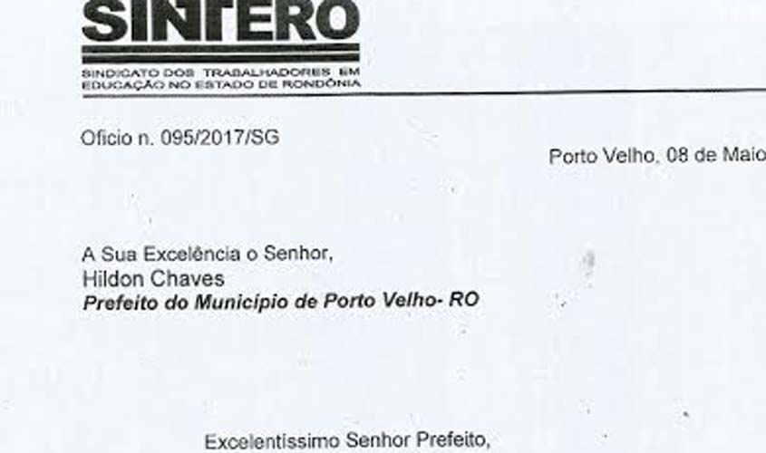 Sintero reitera pedido de audiência com o prefeito Hildon para discutir pauta da educação